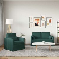 Bankstel 2 pcs Donkergroen 139 x 78 x 80 cm Stof 3