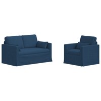 Bankstel 2 pcs Blauw 139 x 78 x 80 cm Stof 2