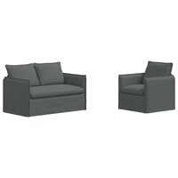 Bankstel 2 pcs Donkergrijs 196 x 82 x 85 cm Stof 2