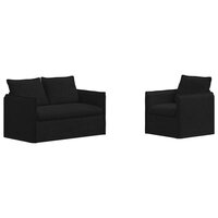 Bankstel 2 pcs Zwart 196 x 82 x 85 cm Stof 2