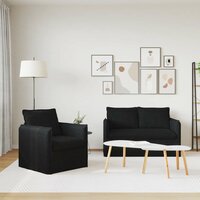 Bankstel 2 pcs Zwart 196 x 82 x 85 cm Stof 3