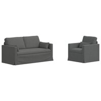 Bankstel 2 pcs Donkergrijs 158 x 78 x 80 cm Stof 2