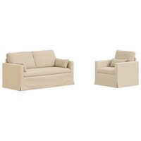 Bankstel 2 pcs Cr&egrave;me 158 x 78 x 80 cm Stof 2