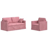 Bankstel 2 pcs Roze 158 x 78 x 80 cm Fluweel 2
