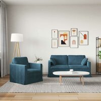 Bankstel 2 pcs Blauw 158 x 78 x 80 cm Fluweel 3