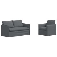 Bankstel 2 pcs Donkergrijs 196 x 82 x 85 cm Stof 2