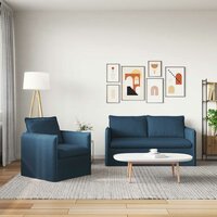 Bankstel 2 pcs Blauw 196 x 82 x 85 cm Stof 3
