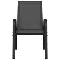 Tuinstoelen stapelbaar 2 st textileen stof zwart 4