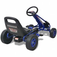Skelter met pedalen en verstelbare zitting blauw 4
