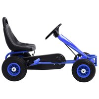 Skelter met pedalen en pneumatische banden blauw 2