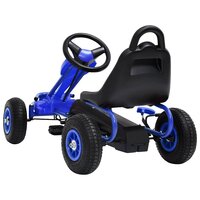 Skelter met pedalen en pneumatische banden blauw 4