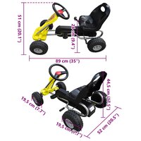 Skelter met pedalen geel 4