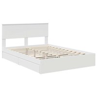 Opslag bed met hoofdeinde Wit 140 x 190 cm Bewerkt hout 4