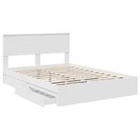 Opslag bed met hoofdeinde Wit 140 x 190 cm Bewerkt hout 5