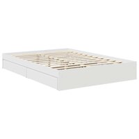 Opslag bed met hoofdeinde Wit 140 x 190 cm Bewerkt hout 6