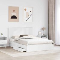 Opslag bed met hoofdeinde Wit 140 x 190 cm Bewerkt hout 3