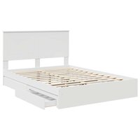 Opslag bed met hoofdeinde Wit 140 x 190 cm Bewerkt hout 5