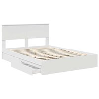 Opslag bed met hoofdeinde Wit 140 x 190 cm Bewerkt hout 5