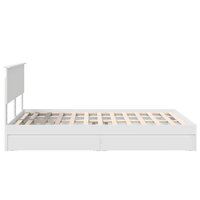 Opslag bed met hoofdeinde Wit 140 x 190 cm Bewerkt hout 9
