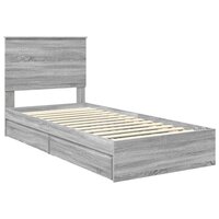 Opslag bed met hoofdeinde Grijs Sonoma 90 x 190 cm Bewerkt hout 4