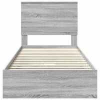Opslag bed met hoofdeinde Grijs Sonoma 90 x 190 cm Bewerkt hout 8