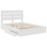 Opslag bed met hoofdeinde Wit 140 x 190 cm Bewerkt hout 5