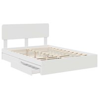 Opslag bed met hoofdeinde Wit 140 x 190 cm Bewerkt hout 5