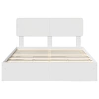 Opslag bed met hoofdeinde Wit 140 x 190 cm Bewerkt hout 8