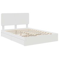 Opslag bed met hoofdeinde Wit 140 x 190 cm Bewerkt hout 4