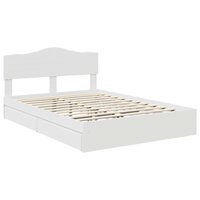 Opslag bed met hoofdeinde Wit 140 x 190 cm Bewerkt hout 4