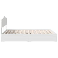 Opslag bed met hoofdeinde Wit 140 x 190 cm Bewerkt hout 9