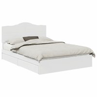 Opslag bed met hoofdeinde Wit 140 x 190 cm Bewerkt hout 2
