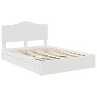 Opslag bed met hoofdeinde Wit 140 x 190 cm Bewerkt hout 4