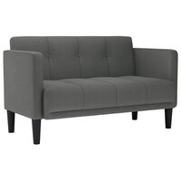 Loveseat Bank Donkergrijs 111 cm Stof 2