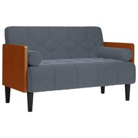 Loveseat bank met bolsters donkergrijs 110 cm fluweel 2