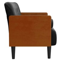 Loveseat bank met bolsters zwart 110 cm fluweel 4
