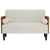 Loveseat bank met bolsters cr&egrave;me 110 cm fluweel 3
