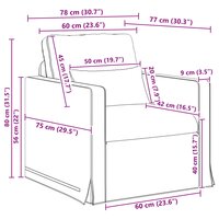 Bank Taupe 78 x 78 x 80 cm Stof 9