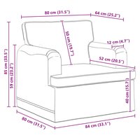 Bank Zwart 84 x 80 x 85 cm Stof 9