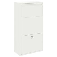 Pakketbrievenbus met opslag met slot Wit 44 x 22 x 82 cm Staal 2