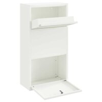 Pakketbrievenbus met opslag met slot Wit 44 x 22 x 82 cm Staal 4