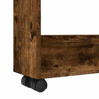 Opbergtrolley smal 3-laags bewerkt hout gerookt eikenkleurig 7