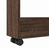Opbergtrolley smal 3-laags bewerkt hout bruin eikenkleurig 7