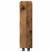 Opbergtrolley smal 3-laags bewerkt hout oud houtkleurig 5