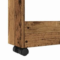 Opbergtrolley smal 3-laags bewerkt hout oud houtkleurig 7