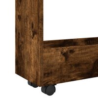 Opbergtrolley smal 3-laags bewerkt hout gerookt eikenkleurig 7