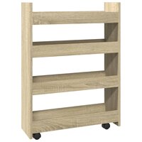 Opbergtrolley smal 4-laags bewerkt hout sonoma eikenkleurig 6