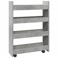 Opbergtrolley smal 4-laags bewerkt hout betongrijs 2