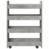 Opbergtrolley smal 4-laags bewerkt hout betongrijs 4