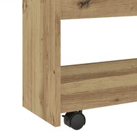 Opbergtrolley smal 4-laags bewerkt hout artisanaal eikenkleurig 7